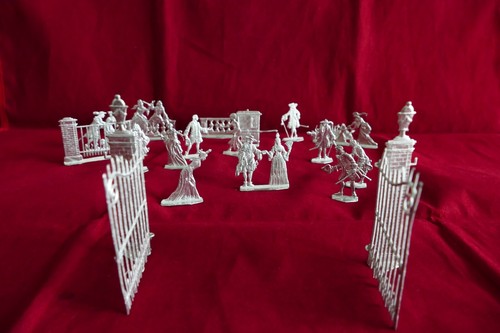 Plat étain figurines scène - figurines,