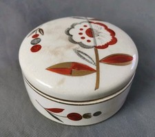 Boîte bonbonnière en faïence de Gustave Asch décor floral art déco Ste Radegonde