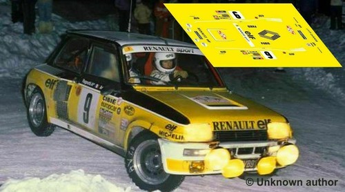 Décal renault turbo - 5, rallye