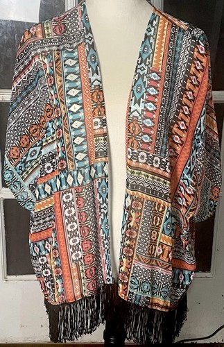 Semi sheer open cardigan - semi, black