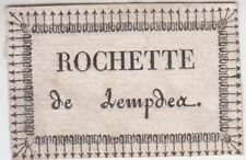 Ex-libris ROCHETTE de LEMPDES - Puy-de-Dôme, début XIXème siècle.