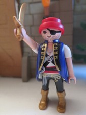 Capitaine pirate au bandeau foulard de tête rouge marin PLAYMOBIL 6164 70151 B