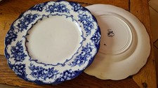 2 assiettes rose ridgways royal semi porcelaine