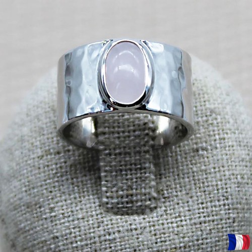 Bague quartz rose argent 925 - bague,