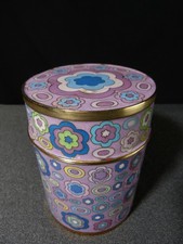Boîte thé cylindrique - , émail