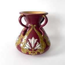 Vase Art Nouveau en grès, Sarreguemines vers 1900 – Modèle de Jules Fournier