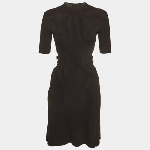 Mini robe noire découpes - robe, à