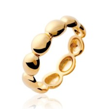Bague alliance mariage boules femme - plaqué or jaune 750