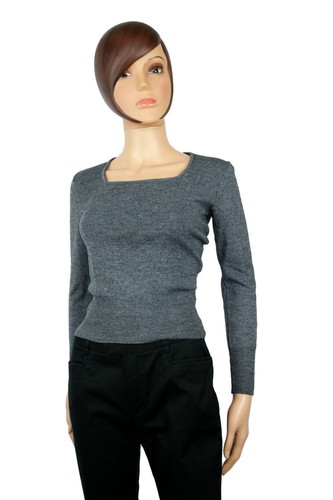 Pull court léger gris - , chiné