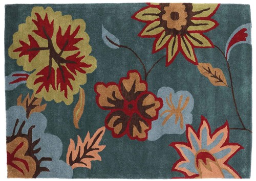 Tapis fleur fait main 160x230 - tapis,