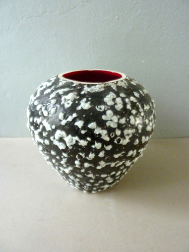 Vase céramique noir avec - vase,