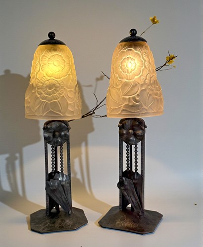 Paire lampes époque - de,