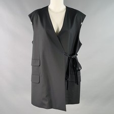Gilet Long En Laine Noir CINOH