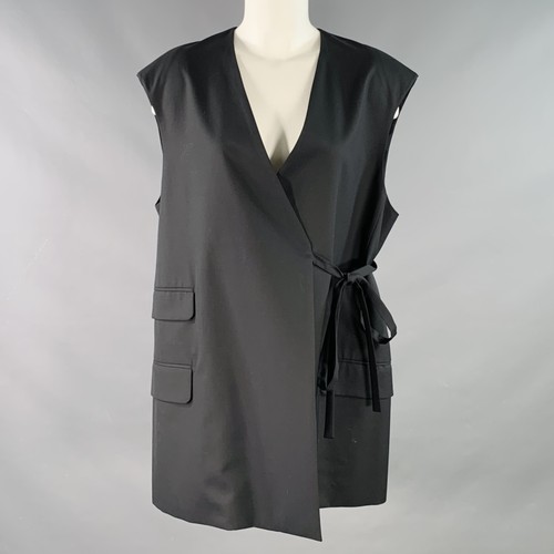 Gilet long laine noir cinoh - long,