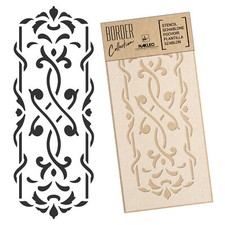 BORDURE Pochoir Réutilisable en plastique 21x45cm ou 45x95cm Ornement baroque #2