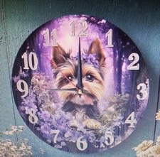 Horloge murale chien yorkshire terrier