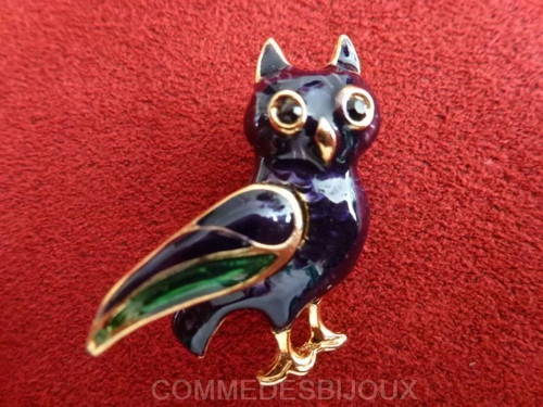 Broche vintage hibou owl - vintage,