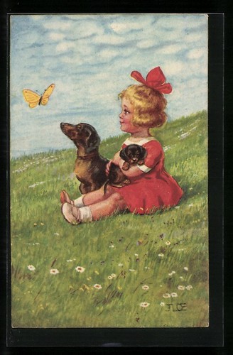 Carte postale fille avec