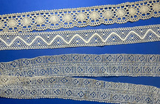 Dentelle ancienne  - dentelle aux fuseaux - 3 modèles différents - vers 1900