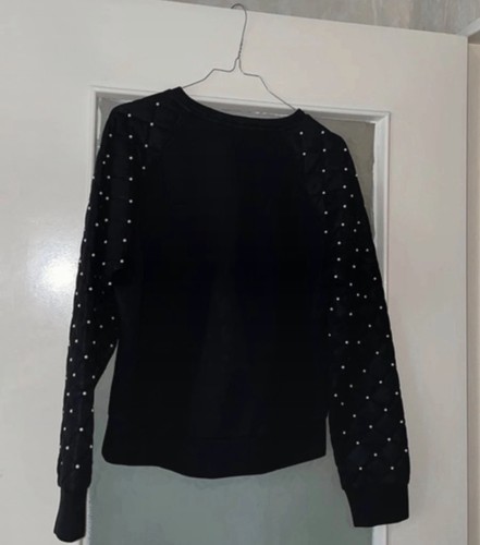 Sweat noir femme - sweat, perles