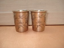 2 Verres à Liqueur en Argent  Poinçon Minerve