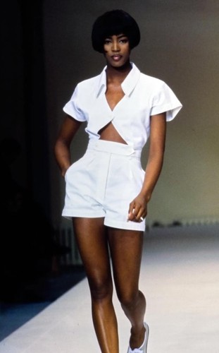 Alaia white cotton crop top - white,