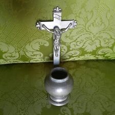 benitier étain fin XIXè fleurs de lys trés bon état rare