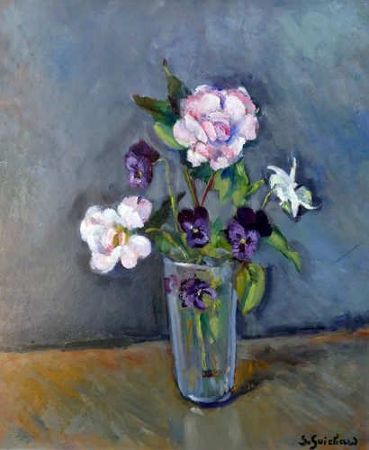 Tableau huile bouquet - tableau,
