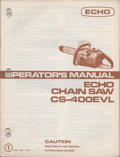 Echo chain saw - chain, operator"s