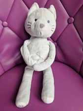  peluche doudou chat gris robe blanche étoiles OBAIBI 40 Cm