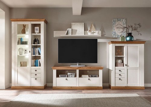Mur salon meuble 356cm pin - mur,