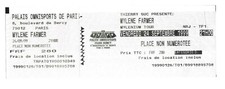 RARE / TICKET BILLET DE CONCERT - MYLENE FARMER : LIVE A PARIS ( FRANCE ) 1999