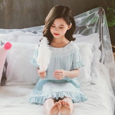 Enfant Filles Enfant Chemise de Nuit Coton Pyjama Dentelle Ruche Pyjama Princess