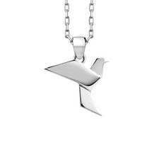 Colombe en origami en argent