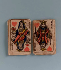 fèves anciennes CARTES ROI REINE DE COEUR impression quadrichromie