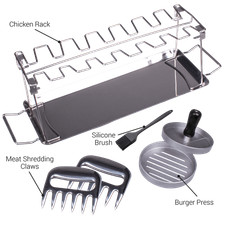 Coffret cadeau d'accessoires de barbecue vaillant avec presse à hamburger, po...