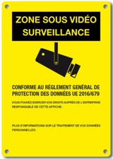 Panneau affichage réglementaire vidéosurveillance