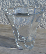 Ancien Vase En Cristal Signé