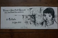 MINAUX ANDRE (1923-1986) -LITHO ORIGINALE- SIGNEE- FAIRE PART NAISSANCE