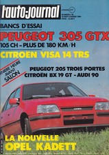 L'AUTO JOURNAL N°16 PEUGEOT 305 GTX / 205 3 PORTES / CITROEN BX 19 GT / AUDI 90