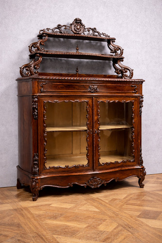 Vitrine galbée époque - vitrine, d’époque