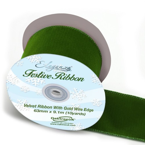 Velours ruban vert - velours, /