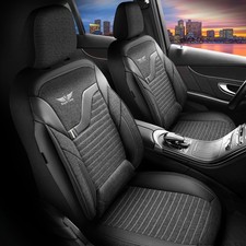 Housses De Siège Compatibles Pour Peugeot 206 En Noir-Gris