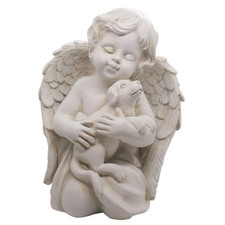 Statue d'ange avec chien