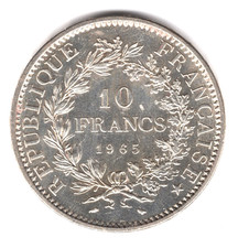 10 Francs Hercule 1965 en