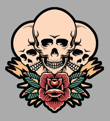 Tete mort fleur - tete, rose