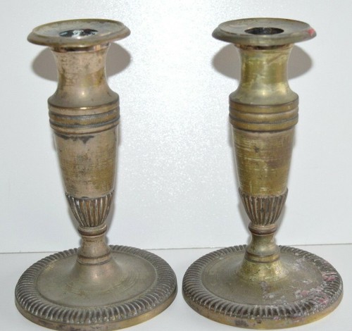 *PAIRE  BOUGEOIRS XIXe BRONZE