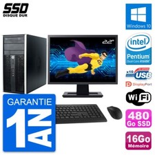 PC Tour HP Pro 6300 CMT Ecran 22" Intel G630 RAM 16Go SSD 480Go Windows 10 Wifi