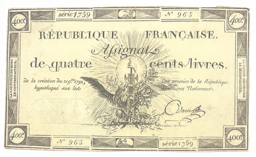 Billet banque assignat - billet, 400