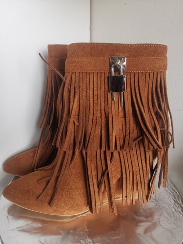 Bottines frange marron - à,